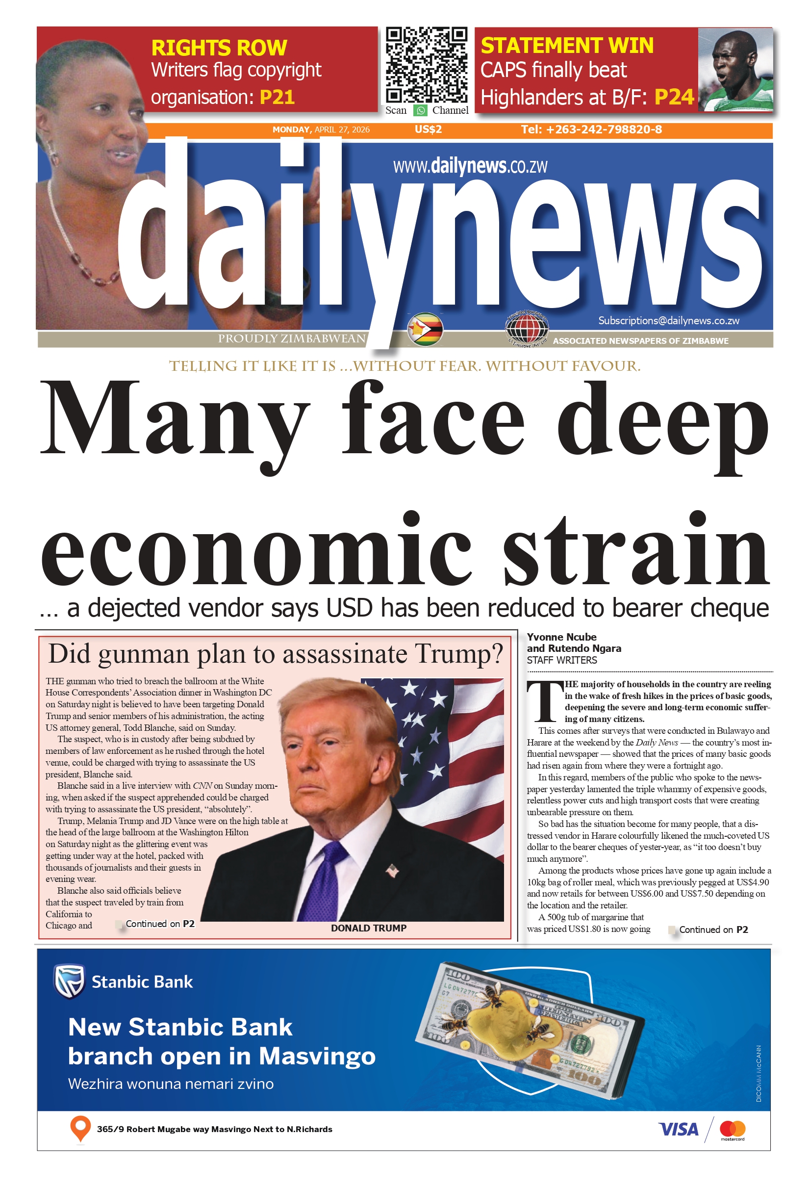 Monday 27 April 2026